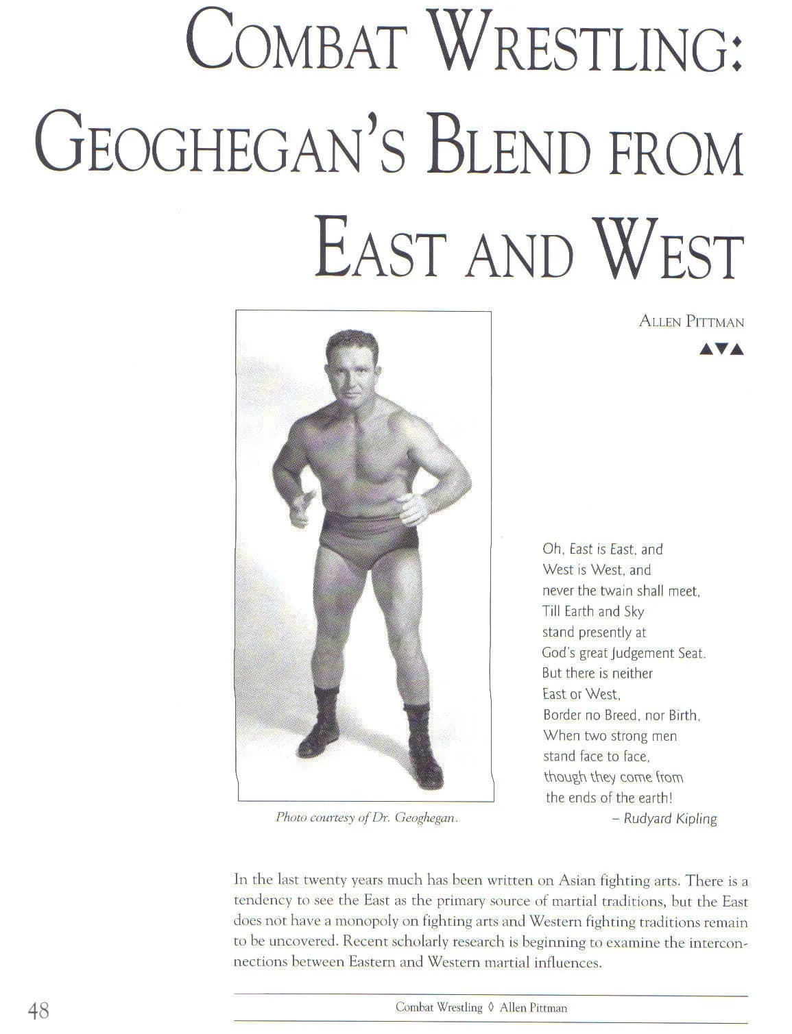 Eröffnungsseite von Allen Pittmans Studie über Tim Geoghegans Training